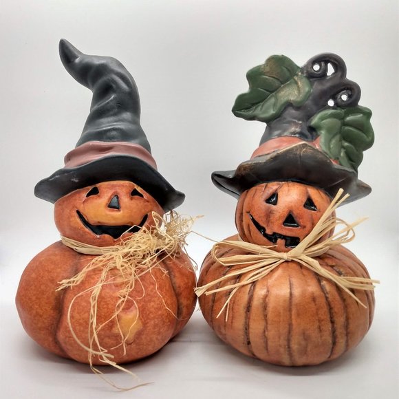 Other - Pumpkin Witch Halloween Fall Harvest Pair Jack